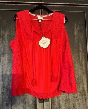 Knox rose red tank top‎ nwt size XXL thumbnail 1