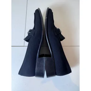Vintage Y2K Retro Paloma Loafers Womens 9 Black Canvas Block Heel‎ Minimalist thumbnail 7