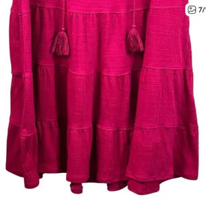 Max Studio Magenta Sleeveless Tiered Cotton Dress thumbnail 2