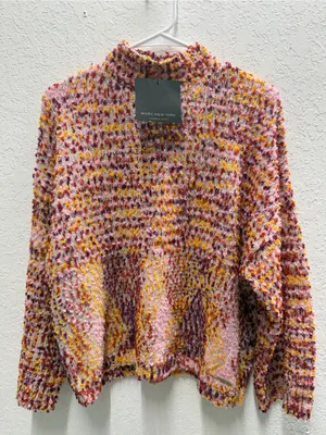 Marc New York Pink Multi-Color Mock Neck Sweater thumbnail 1