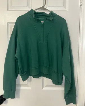 Victoria's Secret quarter-zip green thumbnail 1