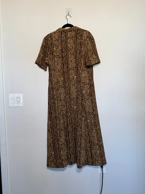Vintage 90s Long Maxi Dress Button Up Tribal Print thumbnail 4