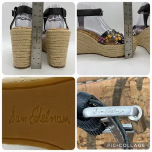 Sam Edelman Womens 10 Sandals‎ Destin Wedge Espadrille Floral Platform Shoes thumbnail 6