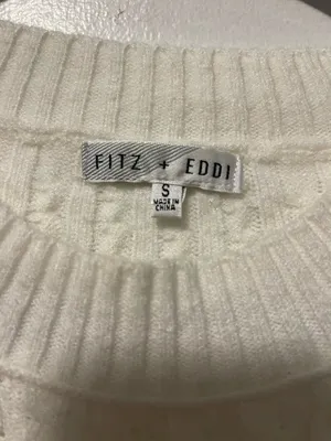 Francesca's Fitz + Eddi White Cropped Sweater thumbnail 3