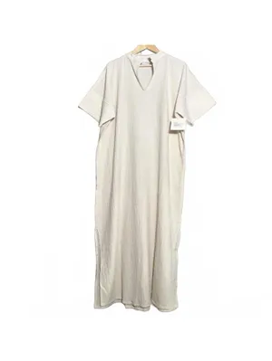 B'Gauze Women's Size 2 (L/XL) Natural Beige Cotton Gauze V-Neck Maxi Dress NWT thumbnail 2