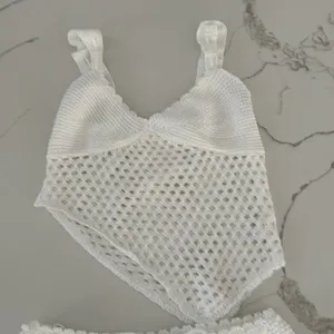 White crochet set NWOT Size M thumbnail 3