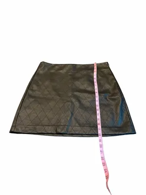 LOFT quilted faux leather skirt thumbnail 2