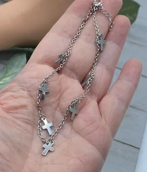 Stainless Steel Cross anklet thumbnail 3