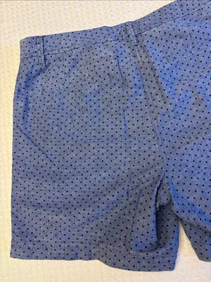 Talbots Girlfriend Chino Shorts Size 12 Light Blue Navy Polka Dot Classic Preppy thumbnail 6