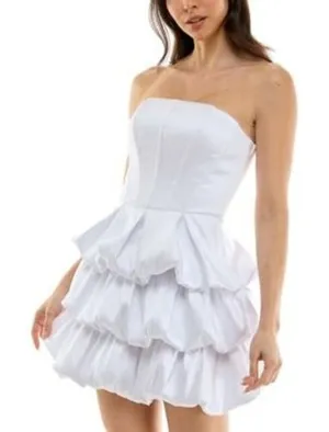 Emerald Sundae Dress Women Small White Strapless Bubble Tiered JZF5670 Party thumbnail 1