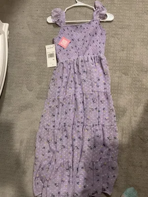 Rare Editions Purple Floral Dress thumbnail 2