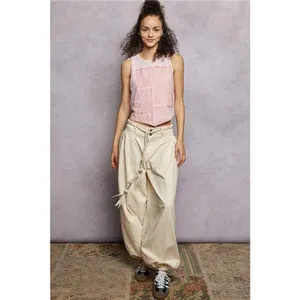 POL Ribbed Round Neck Cropped Tank with Lace Detail‎ thumbnail 6