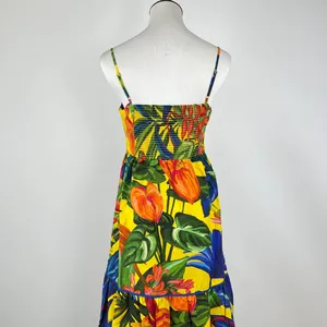 NWOT Farm Rio Cotton Bright Nature Maxi Sundress Multicolor Size L thumbnail 9