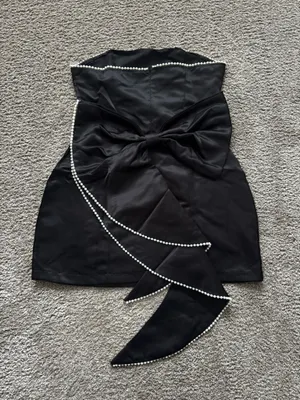 Silk Mini Black Hoco Dress Size M thumbnail 2