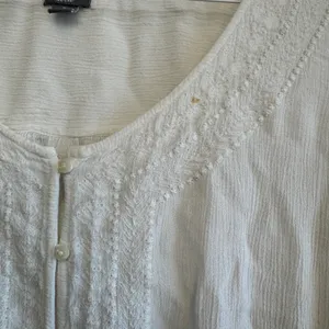 Aerie White Gauze Boho Romper M Long Sleeve Eyelet Lace Button Front Festival thumbnail 5
