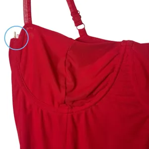 Good American Corset Demi Mesh Thong Bodysuit Grenadine Feminine Dainty 2XL thumbnail 4