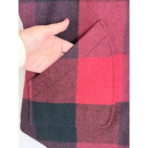 Woolrich Buffalo Plaid Wool Blend Zip Vest Red Black Women's L thumbnail 7