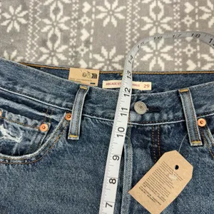 NWT Levi's Ribcage Straight‎ Ankle Jean Super HighRise Distressed Blue 29 x 27 thumbnail 11