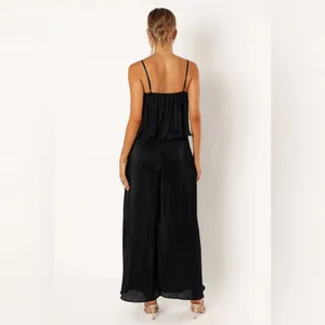 New JILLIAN PLISSE JUMPSUIT - BLACK‎ thumbnail 4