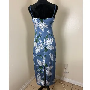 Keepsake The Label Blue Hydrangea Midi Slip Dress Size L thumbnail 5