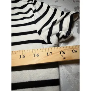 Madewell Black White Mixed Stripe Size Medium Casual Minimalist thumbnail 4