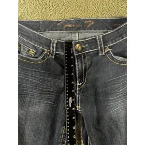Seven 7 Bootcut Jeans‎ Women 31 Low Rise Thick Stitch Western Festival Y2K Biker thumbnail 4