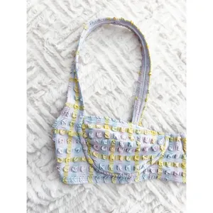 GB Gianni Bini Crush Pastel Gingham Seersucker Balconette Bikini Top Coquette thumbnail 8