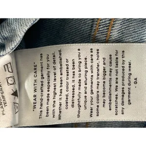 Good American Flare Jeans Women 10/30 Light Wash Distressed Raw Hem High Rise‎ thumbnail 13