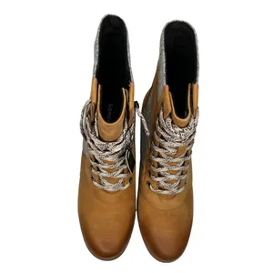 Sorel Lexie Wedge Boots‎ Leather Camel Brown Waterproof Women’s Size 10 thumbnail 4
