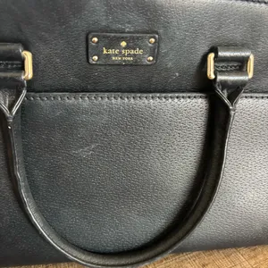kate spade black leather handbag purse bag thumbnail 7