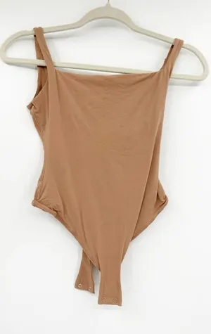 Skims Fits Everybody (G14) Square Neck Ochre Sleeveless Bodysuit NWT Large thumbnail 1