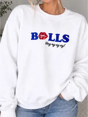 Buffalo Bills Sweatshirt White Size M thumbnail 1