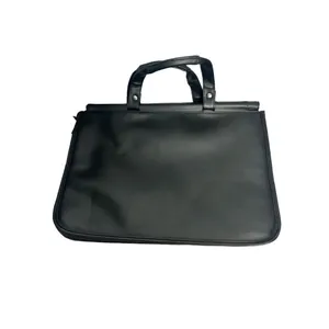Solo black leather laptop classic bag - no shoulder strap included - small tear thumbnail 3