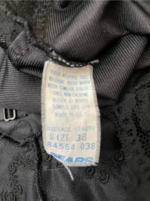 Sears Vintage Lace Slip Dress Size 38 Black Babydoll Elegant Whimsygoth Romantic thumbnail 8