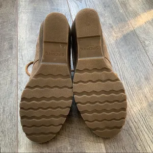 Sperry Celeste Prow Tan Taupe Wedge Heel Booties Size 10 thumbnail 9