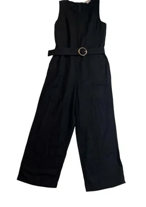 LOFT Linen Blend Belted Sleeveless Jumpsuit NWOT thumbnail 2