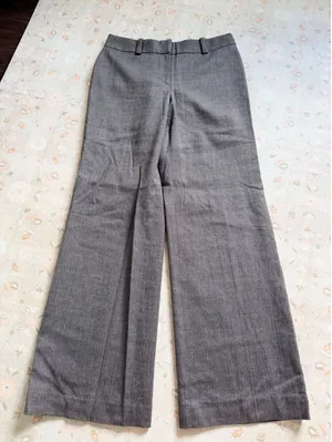 Ann Taylor Brown Herringbone Wide Leg Virgin Wool Blend Dress Pants Size 2 thumbnail 1