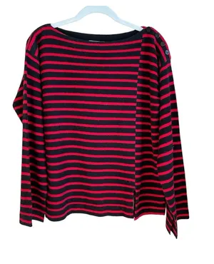 Equipment Calixe Boatneck 100% Wool Sweater Size Small Stripes Nautical Yacht thumbnail 1