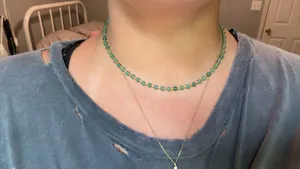 Handmade Green and Gold Necklace thumbnail 1