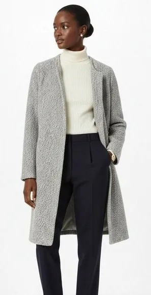 A‎ NEW DAY Textured Knit Open Front Long Sleeve Coatigan Jacket Womens M Gray thumbnail 1