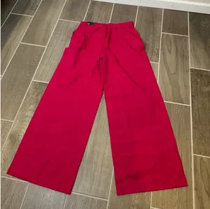 EXPRESS Wide Leg Pants Fuchsia Pink‎ High Waisted Pleated 4R thumbnail 1