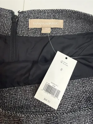 Banana Republic black and gray flounce tweed skirt size 8 thumbnail 5