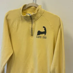 Blue 84 Cape Cod Applique Quarter Zip Sweatshirt Medium Yellow Pullover Raglan thumbnail 3