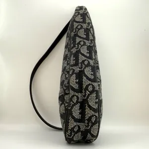 Christian Dior Vintage Saddle Bag in Black Logo Denim thumbnail 3