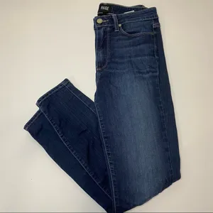 Paige Hoxton Ankle Ultra Skinny Jeans in Dark Wash thumbnail 4