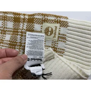 Timberland‎ Buffalo Plaid Knit Scarf in Wheat/Cream Chunky Women’s Unisex OS NWT thumbnail 12