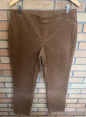 J. Jill Corduroy Pull On Ankle Stretch Pants Size Medium Camel Brown thumbnail 1