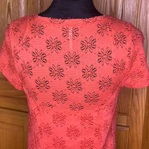 Free People Daisy Lace Godet‎ Fit & Flare Mini Dress Orange Persimmon Size Large thumbnail 11
