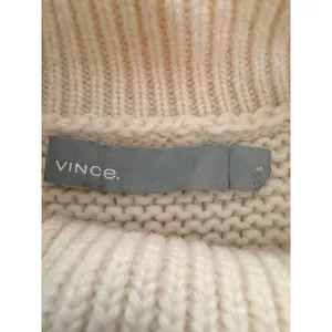 Vince Wool Cashmere Turtleneck Sweater Cream Off White Waffle Knit Small thumbnail 3