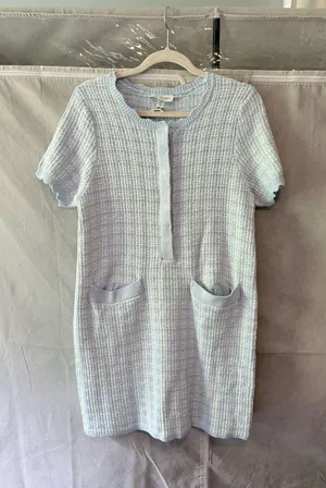 Free Assembly Women's Tweed Mini Sweater Dress with Short Sleeves thumbnail 3